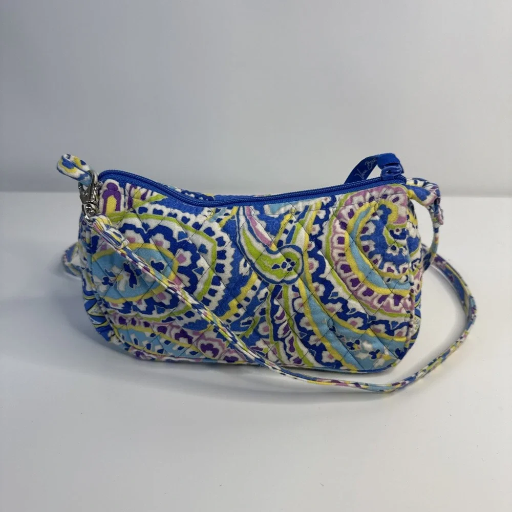 Small Vera Bradley Blue Capri Paisley Purse Handbag -Retired Print